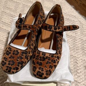 Leopard Print Mary Jane Flats